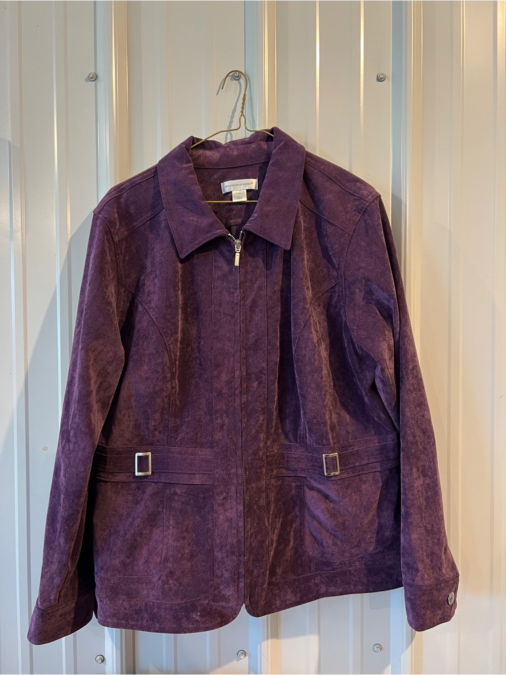 Purple Suede Zip-Front Women's Jacket